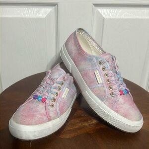 🔥 SUPERGA x LoveShackFancy Canvas Classic Sneaker‎ Cotton Candy Sz 9.5 -PERFECT